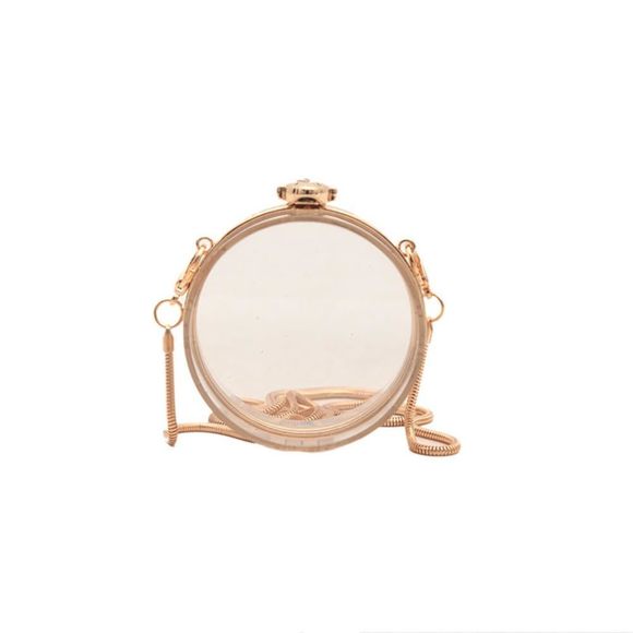 Acrylic Round Evening Bag With Chain Strap, Transparent Acrylic Bag, c: - Picture 1 of 2